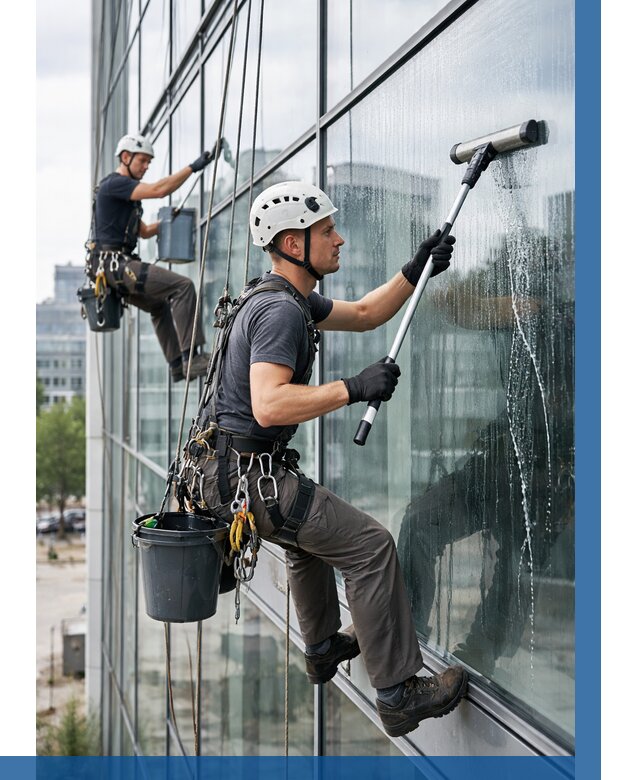 Мойка витражей альпинистами в Ухте от 709 р. под ключ|ВЫСОТНИК-Хта