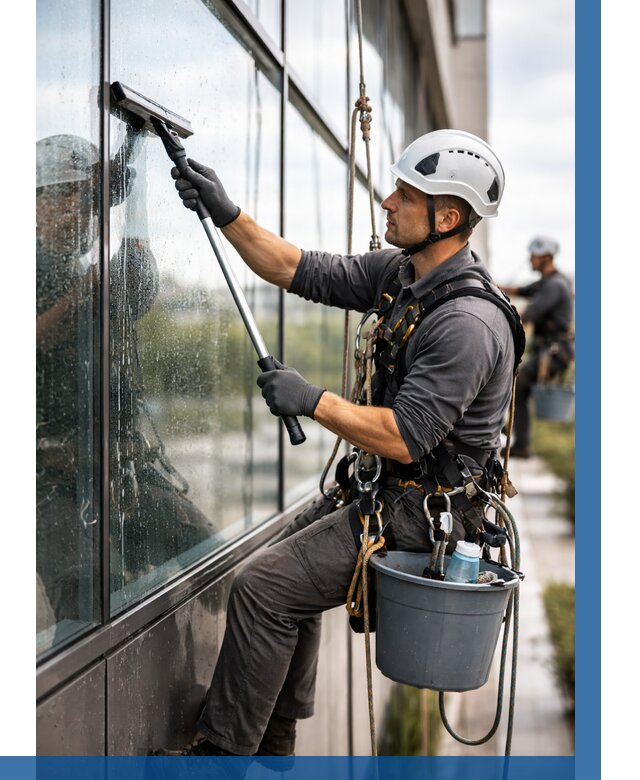Мойка стеклянных фасадов в Ухте от 203 р. | ВЫСОТНИК-Хта