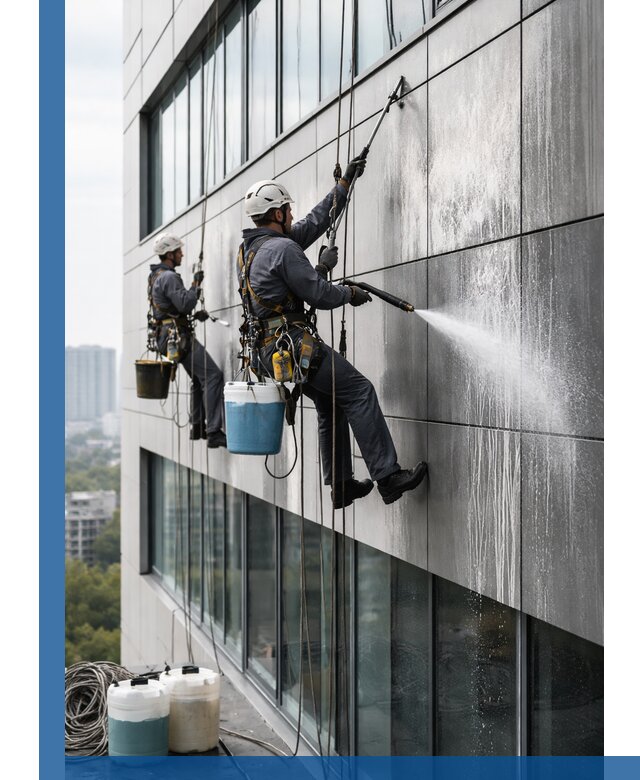 Профессиональная мойка вентилируемых фасадов в Ухте