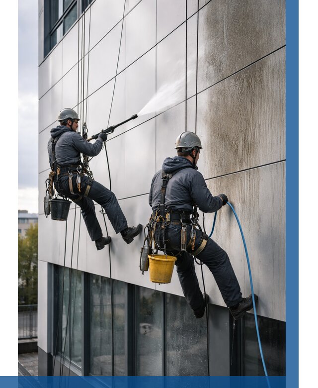 Мойка фасада из композита в Ухте по цене от 304 р. | ВЫСОТНИК-Хта