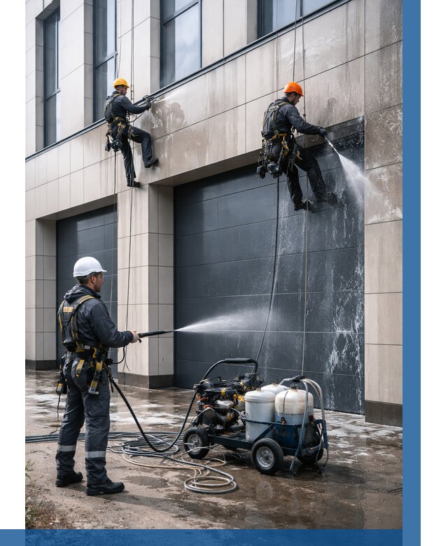 Послестроительная мойка фасада в Ухте от 304 р. | ВЫСОТНИК-Хта