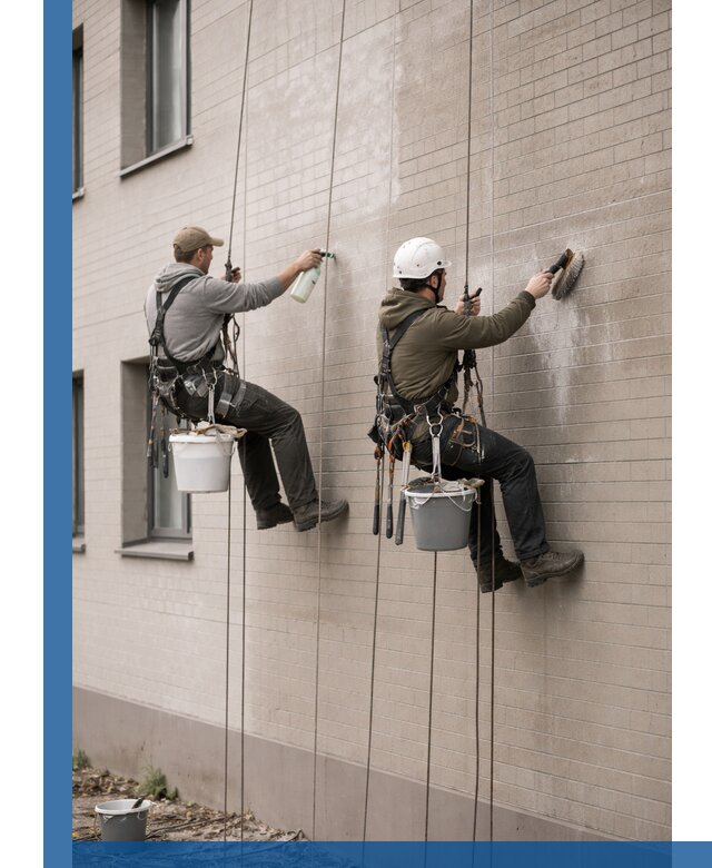 Удаление высолов с фасада зданий в Ухте без повреждений и следов