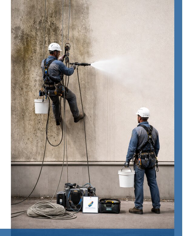 Очистка фасада от плесени в Ухте от 304 р. | ВЫСОТНИК-Хта