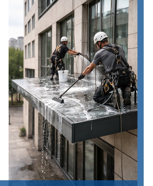 Мойка козырьков и навесов в Ухте от 3544 р. | ВЫСОТНИК-Хта