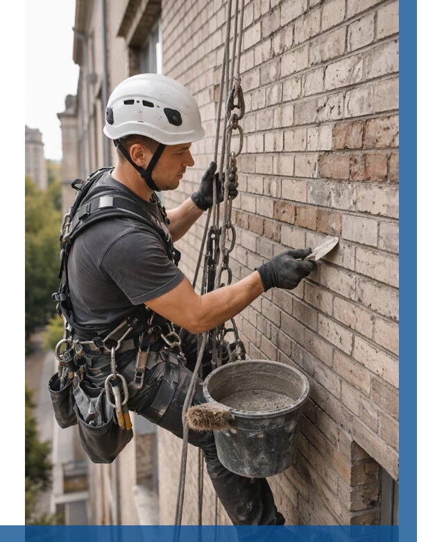 Ремонт кирпичной кладки фасада в Ухте от 1823 р. | ВЫСОТНИК-Хта