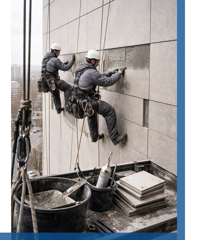 Ремонт фасада из керамогранита в Ухте от 2531 р. | ВЫСОТНИК-Хта