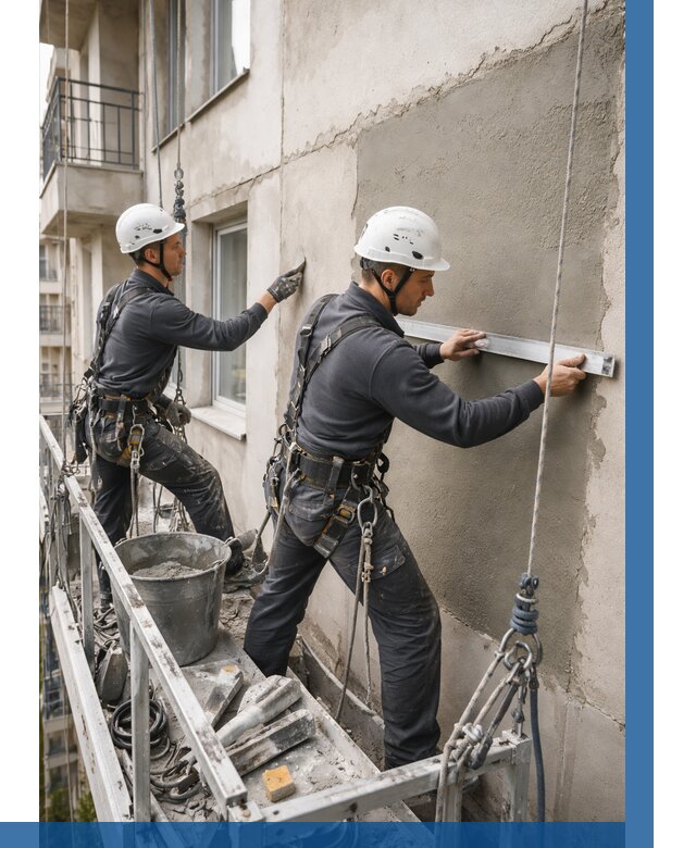 Штукатурка фасада на высоте в Ухте от 911 р. | ВЫСОТНИК-Хта