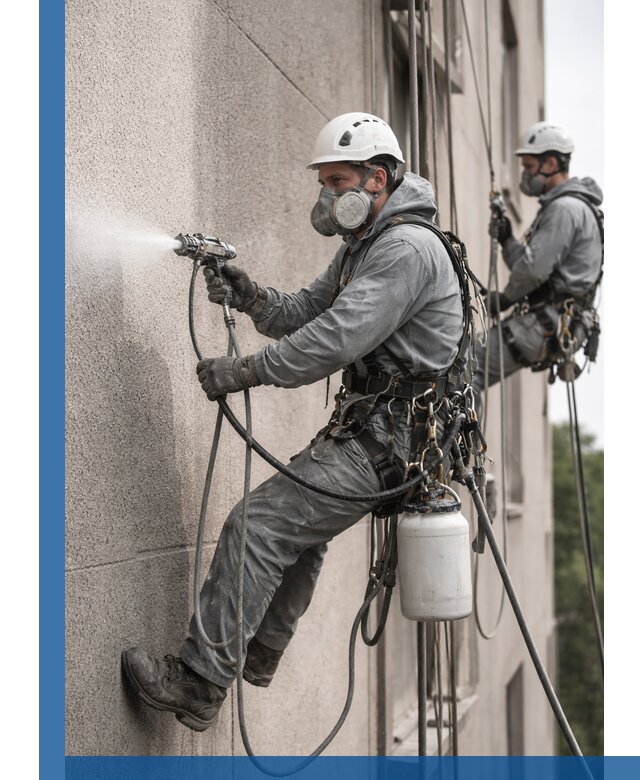 Безвоздушная покраска фасадов зданий в Ухте профессионально