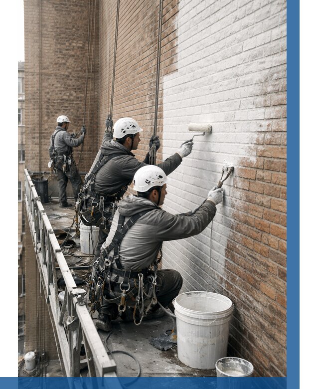 Покраска кирпичного фасада в Ухте от 354 р. | ВЫСОТНИК-Хта