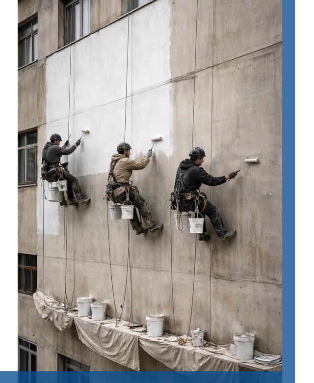 Покраска бетонного фасада в Ухте от 354 р за м2 | ВЫСОТНИК-Хта