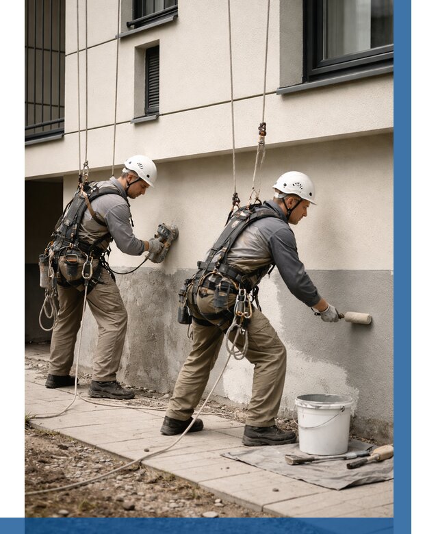 Окраска цоколя здания в Ухте от 456 р. под ключ | ВЫСОТНИК-Хта