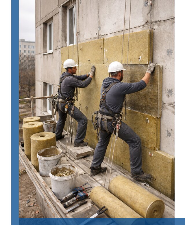 Утепление фасада минватой в Ухте под ключ с гарантией