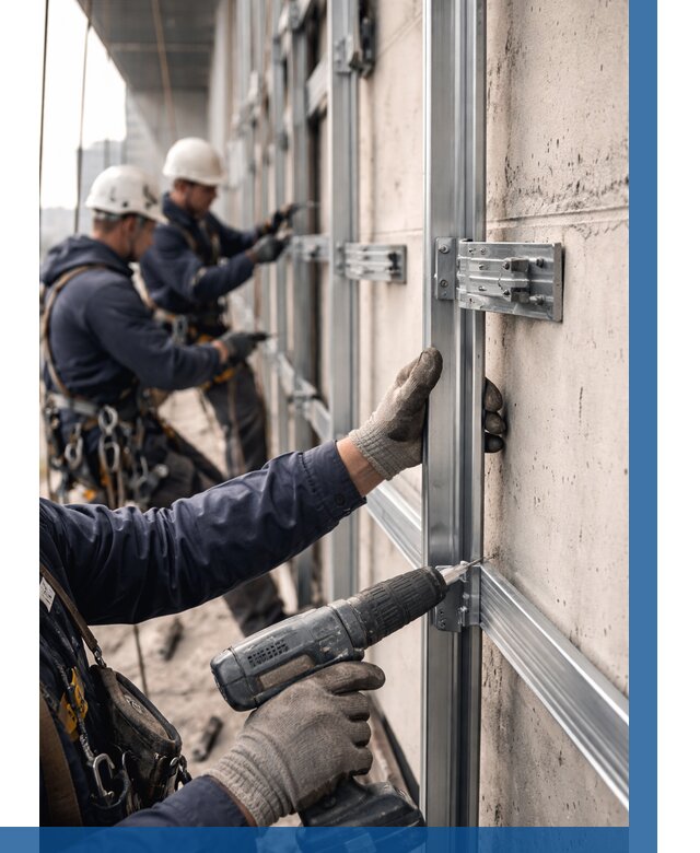 Монтаж подсистемы вентфасада в Ухте от 861 р. | ВЫСОТНИК-Хта