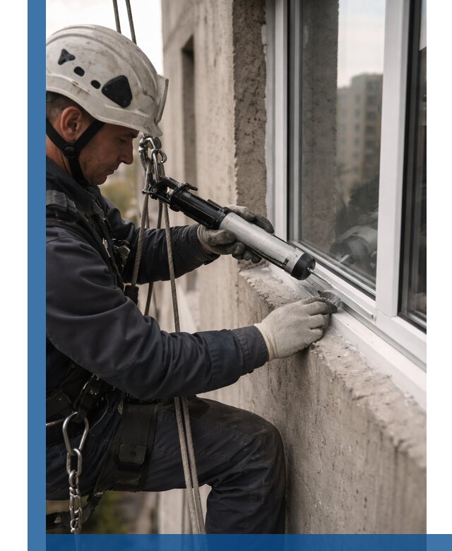 Герметизация оконных швов снаружи в Ухте профессионально