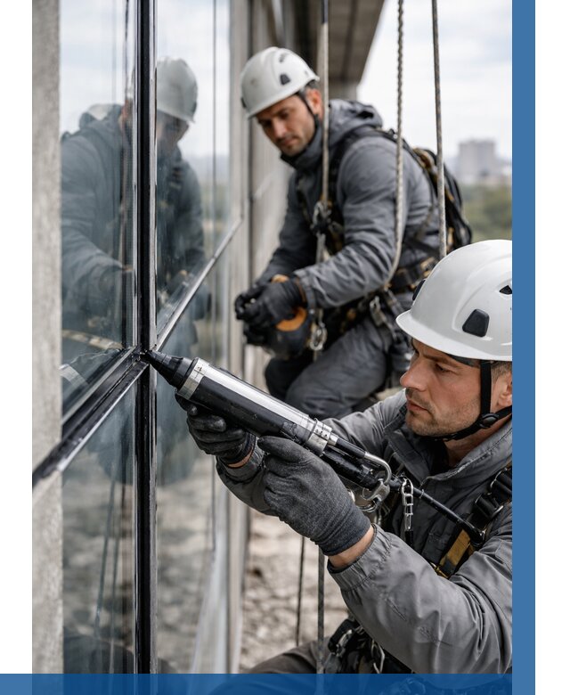 Герметизация витражных швов в Ухте от 658 р. | ВЫСОТНИК-Хта