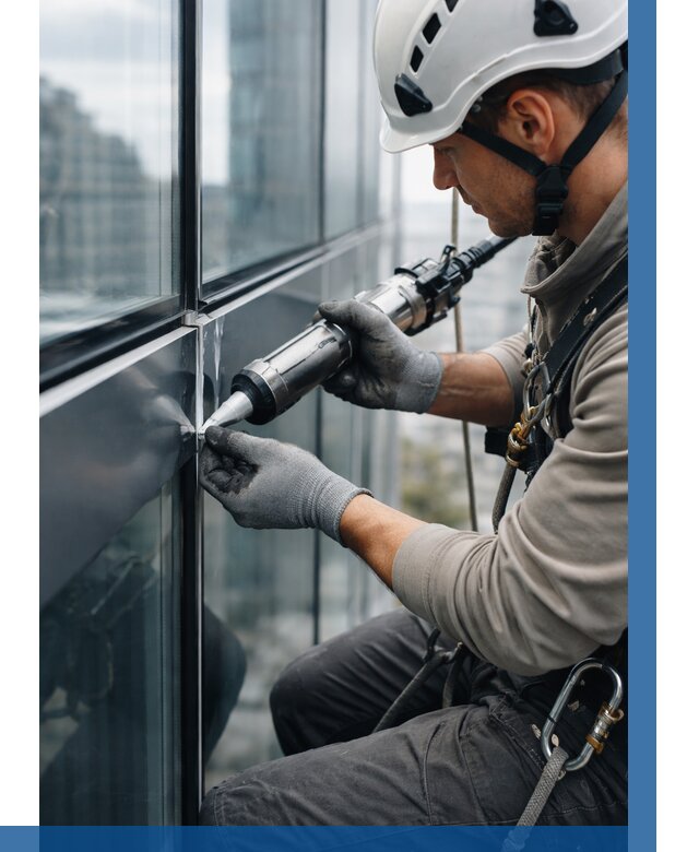 Герметизация стыков витража в Ухте от 1215 р. | ВЫСОТНИК-Хта