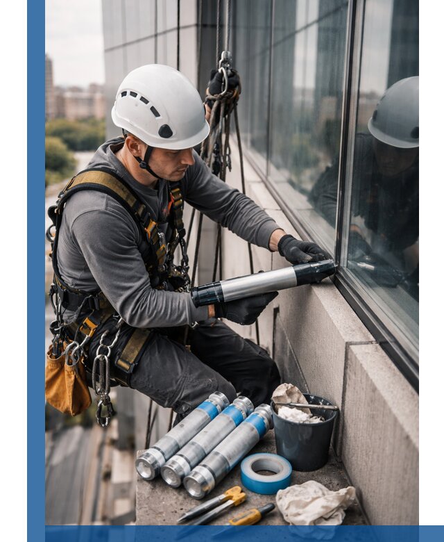 Герметизация стыков витража в Ухте для герметичных фасадов