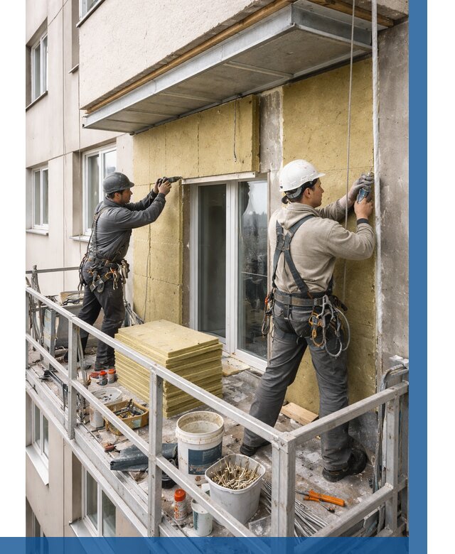 Утепление балкона снаружи в Ухте от 1620 р. под ключ ВЫСОТНИК-Хта