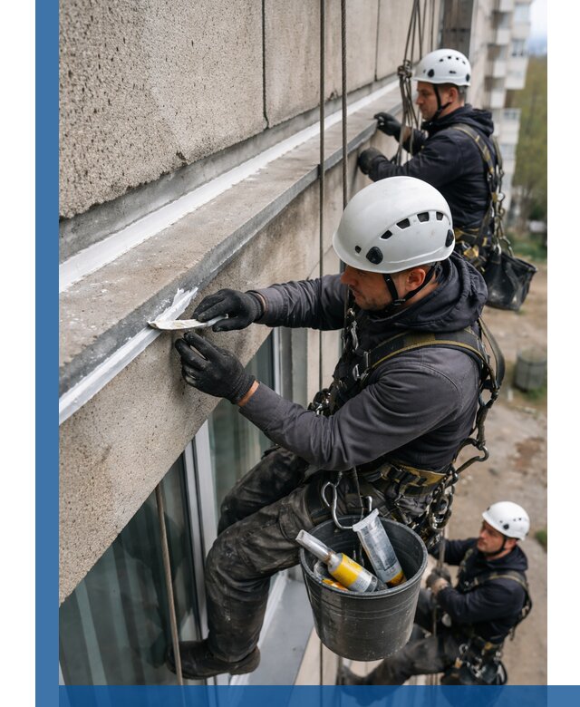 Герметизация примыкания балкона в Ухте под ключ с гарантией