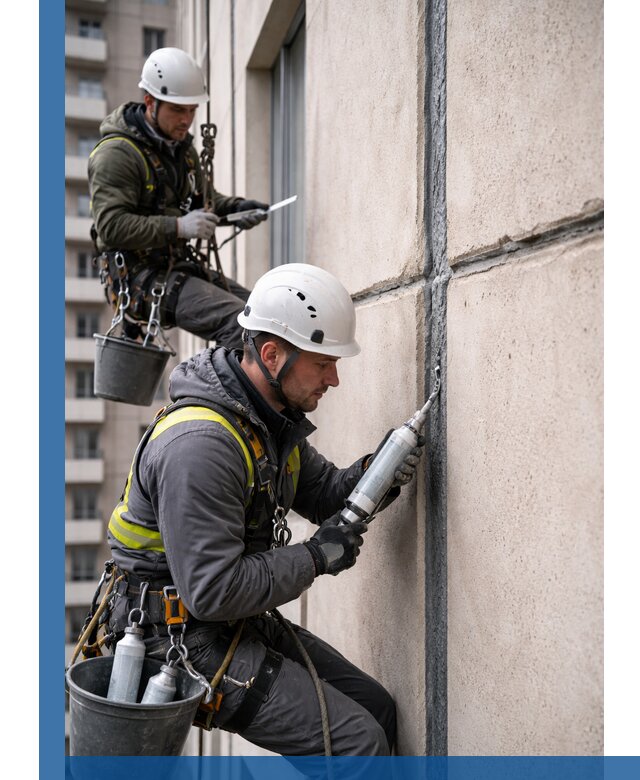 Герметизация деформационных швов фасада в Ухте качественно