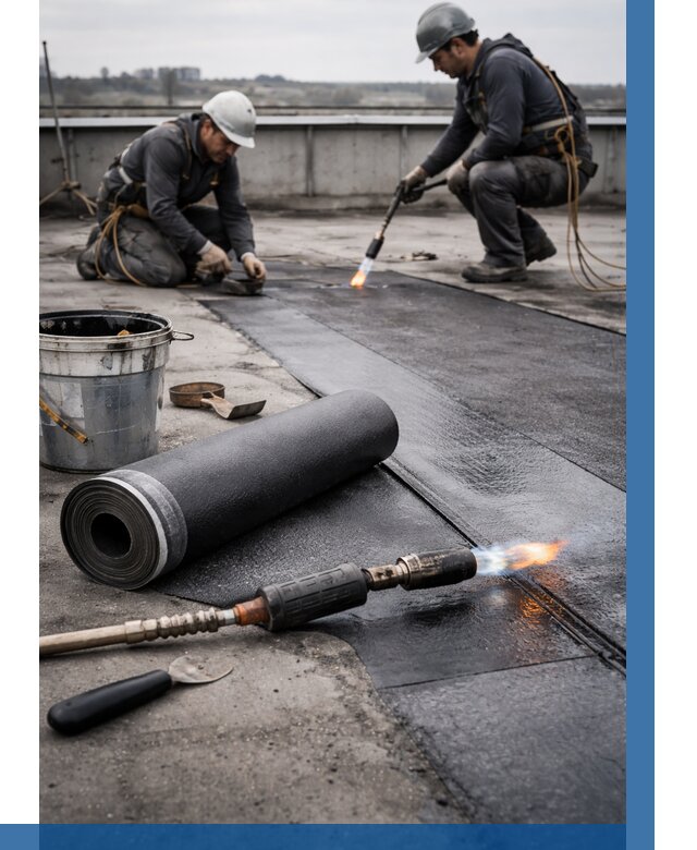 Ремонт рулонной кровли в Ухте от 658 р. | ВЫСОТНИК-Хта