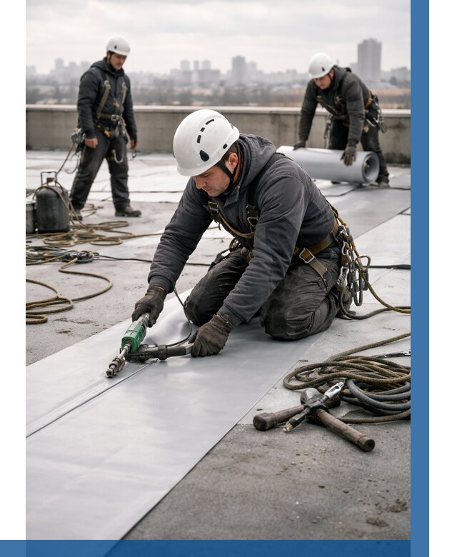 Ремонт мембранной кровли в Ухте от 1823 р./м2 | ВЫСОТНИК-Хта