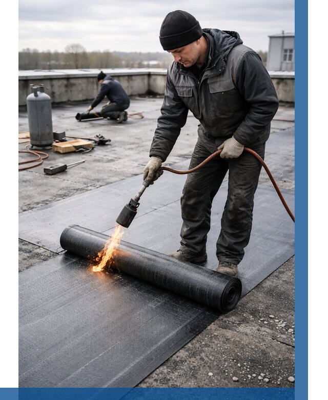 Ремонт наплавляемой кровли в Ухте от 709 р. | ВЫСОТНИК-Хта