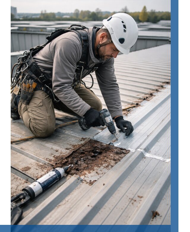 Ремонт профнастила на кровле в Ухте от 709 р. | ВЫСОТНИК-Хта