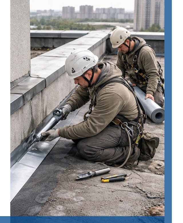 Ремонт кровельных примыканий в Ухте от 1215 р. | ВЫСОТНИК-Хта