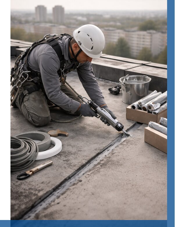 Герметизация швов кровли в Ухте от 456 р./м2 | ВЫСОТНИК-Хта