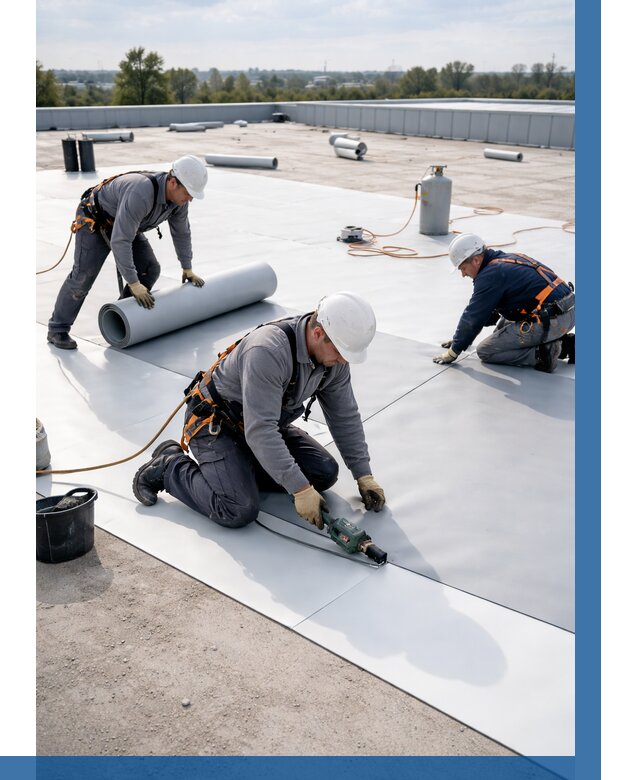 Монтаж мембранной кровли под ключ в Ухте от 1215 р. | ВЫСОТНИК-Хта