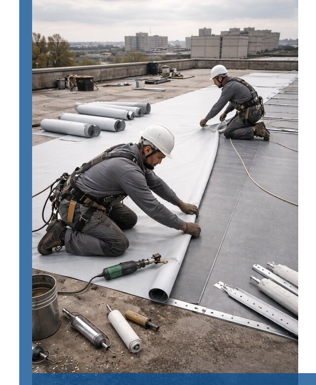 Монтаж мембранной кровли в Ухте для промышленных зданий