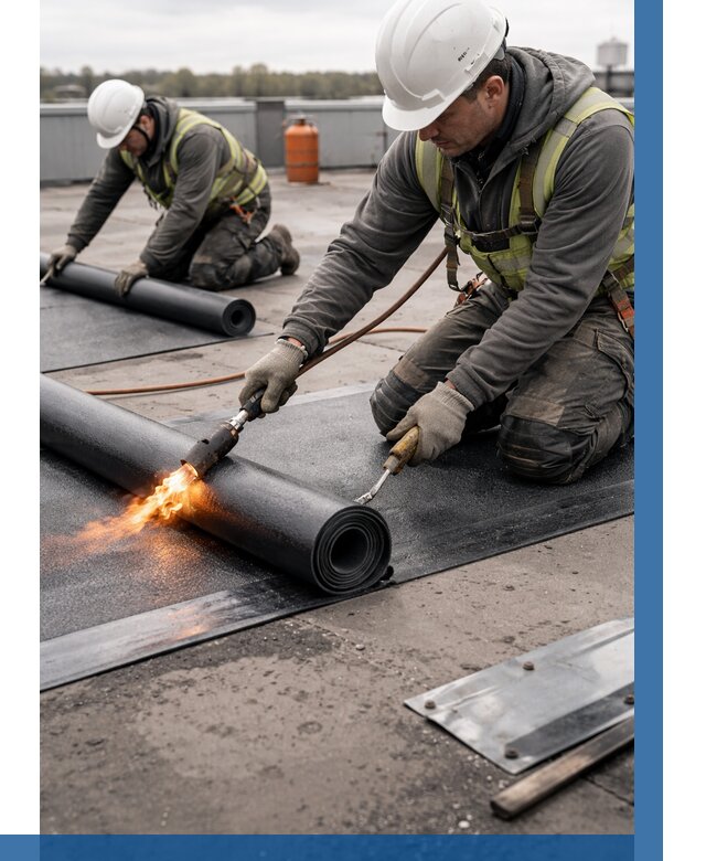 Монтаж наплавляемой кровли в Ухте от 861 р. — ВЫСОТНИК-Хта