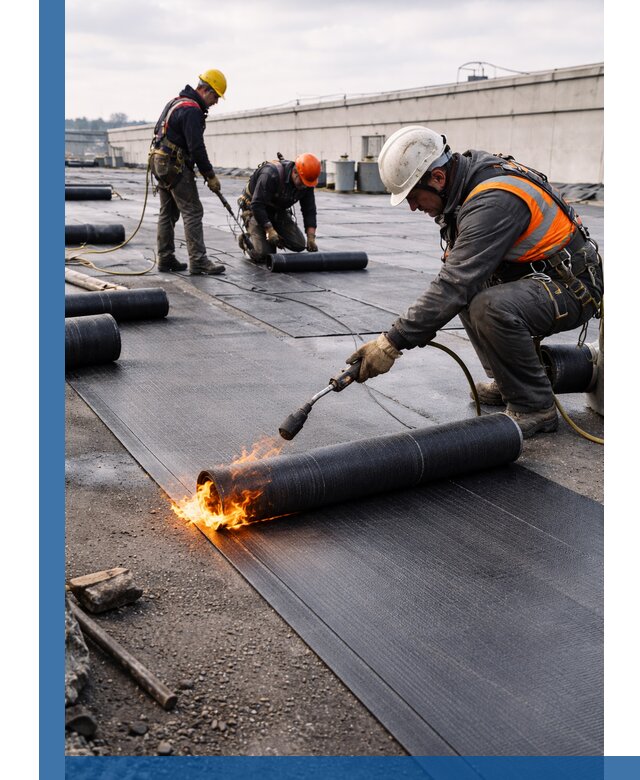 Монтаж наплавляемой кровли в Ухте профессионально