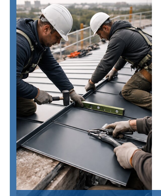 Монтаж фальцевой кровли в Ухте для промышленных зданий