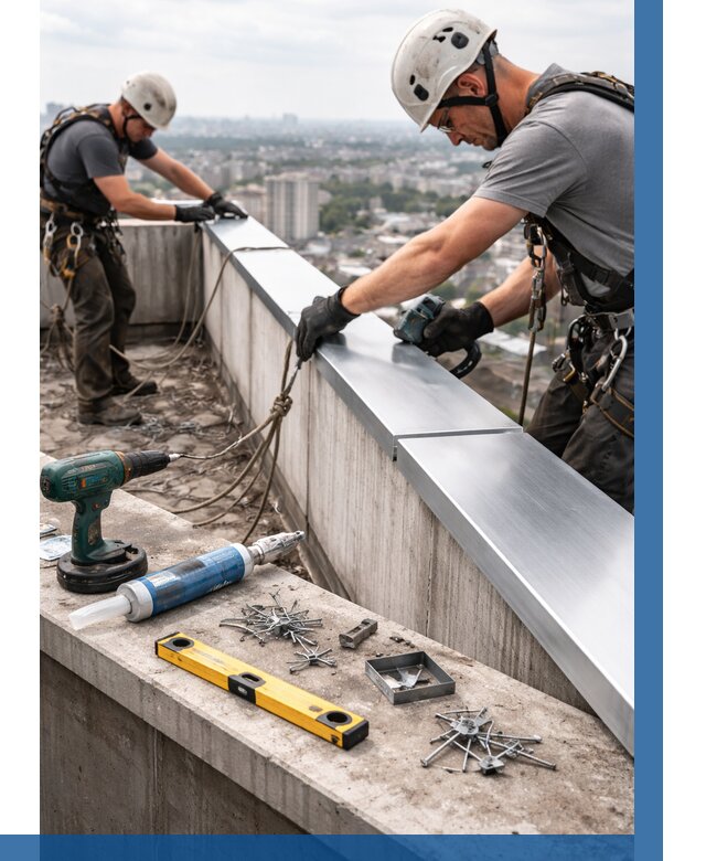 Монтаж парапетных крышек в Ухте от 810 р. | ВЫСОТНИК-Хта