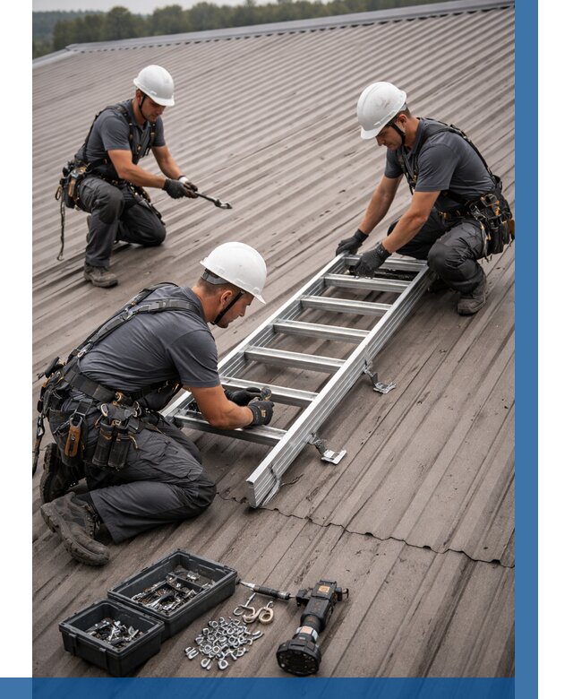 Монтаж кровельной лестницы в Ухте от 4556 р. | ВЫСОТНИК-Хта