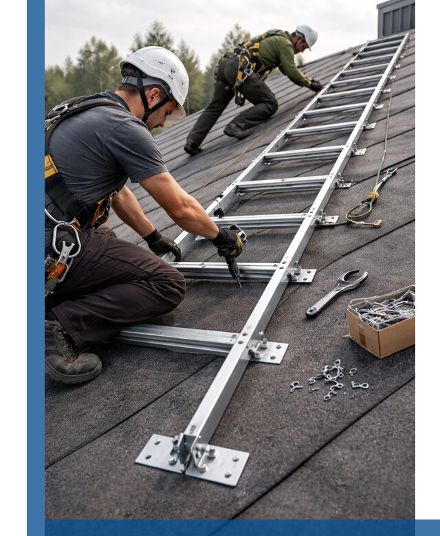 Профессиональный монтаж кровельной лестницы в Ухте под ключ