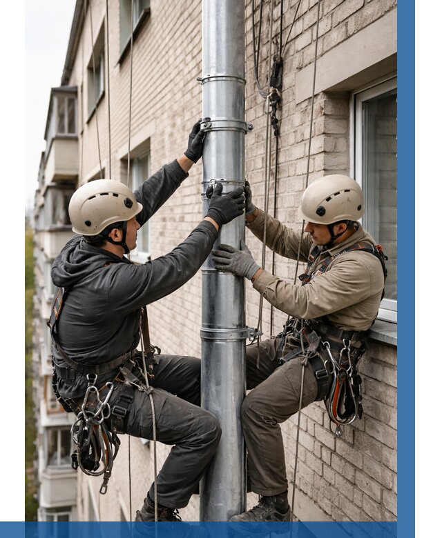 Замена водосточных труб в Ухте от 6581 р. | ВЫСОТНИК-Хта