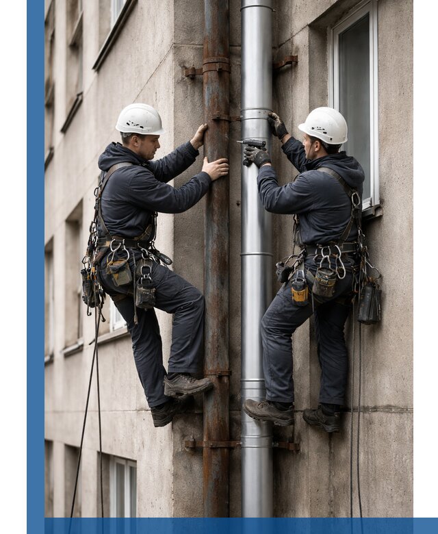 Замена водосточных труб в Ухте: монтаж и демонтаж под ключ