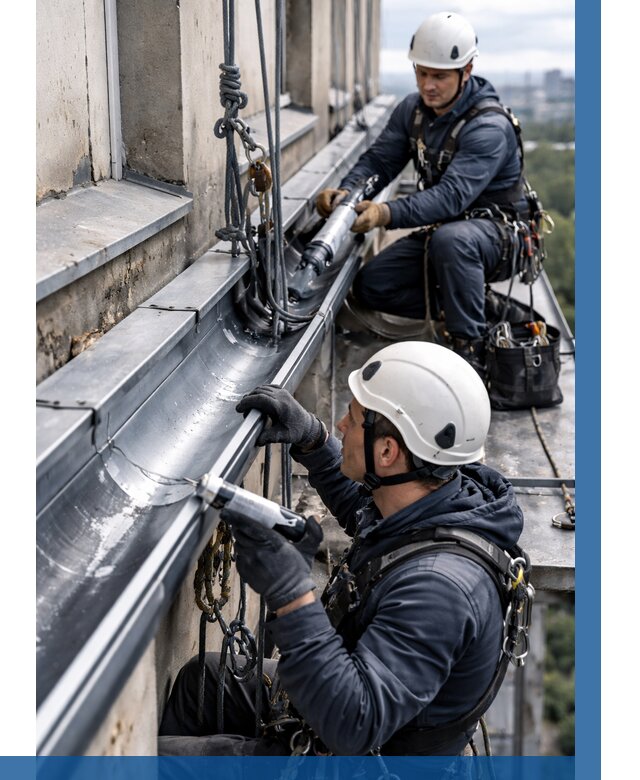 Ремонт водосточных желобов в Ухте от 6581 р. | ВЫСОТНИК-Хта