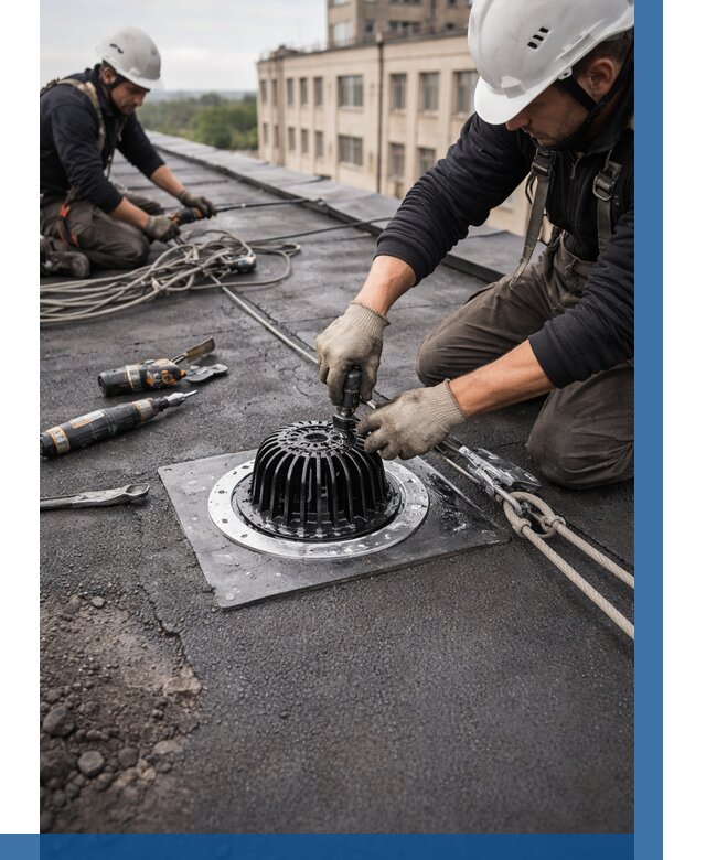 Установка водосточных воронок в Ухте цена от 3544 р. | ВЫСОТНИК-Хта