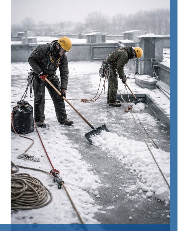 Очистка крыши от снега в Ухте от 7594 р. | ВЫСОТНИК-Хта