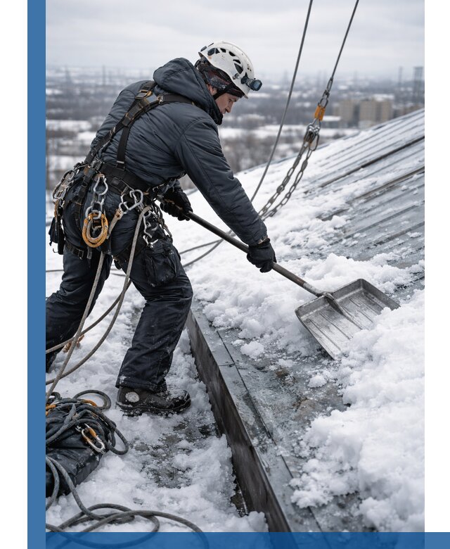 Профессиональная очистка кровли от снега и наледи в Ухте