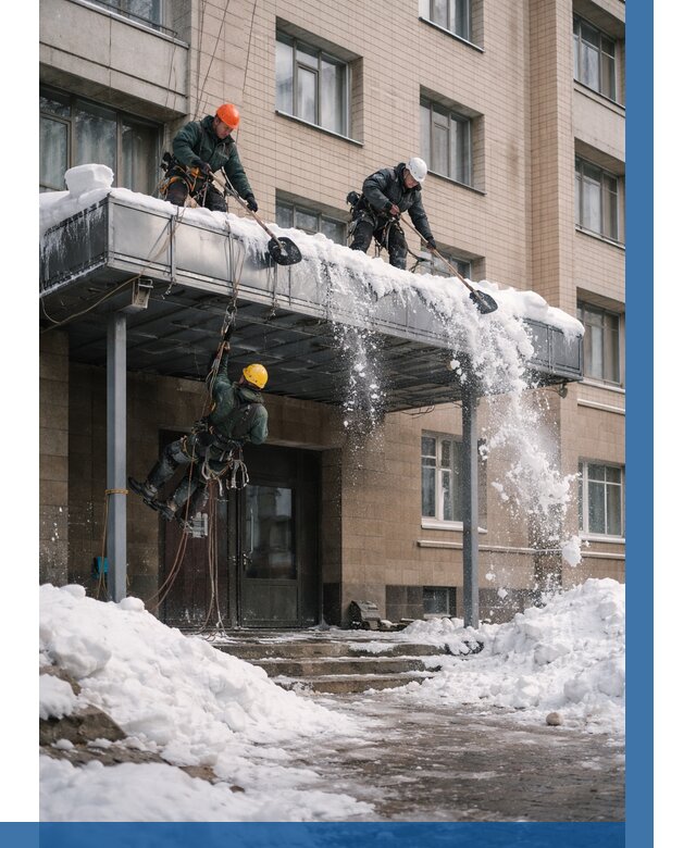 Очистка козырьков от снега в Ухте от 3544 р. | ВЫСОТНИК-Хта