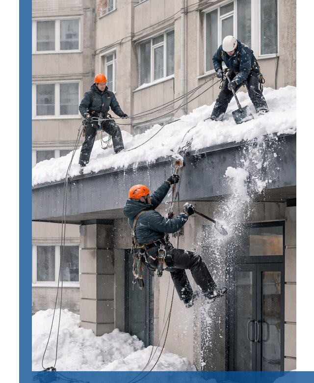 Безопасная очистка навесов от снега в Ухте круглогодично