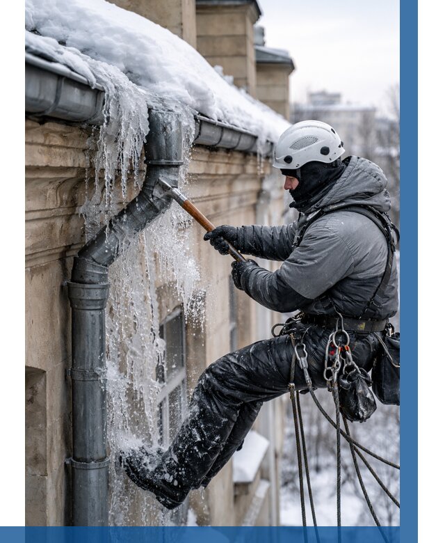 Очистка водостоков от льда в Ухте от 3544 р. | ВЫСОТНИК-Хта
