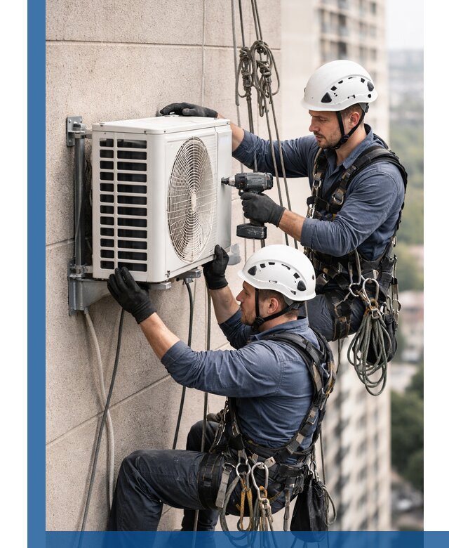 Монтаж внешнего блока кондиционера в Ухте установка и крепление