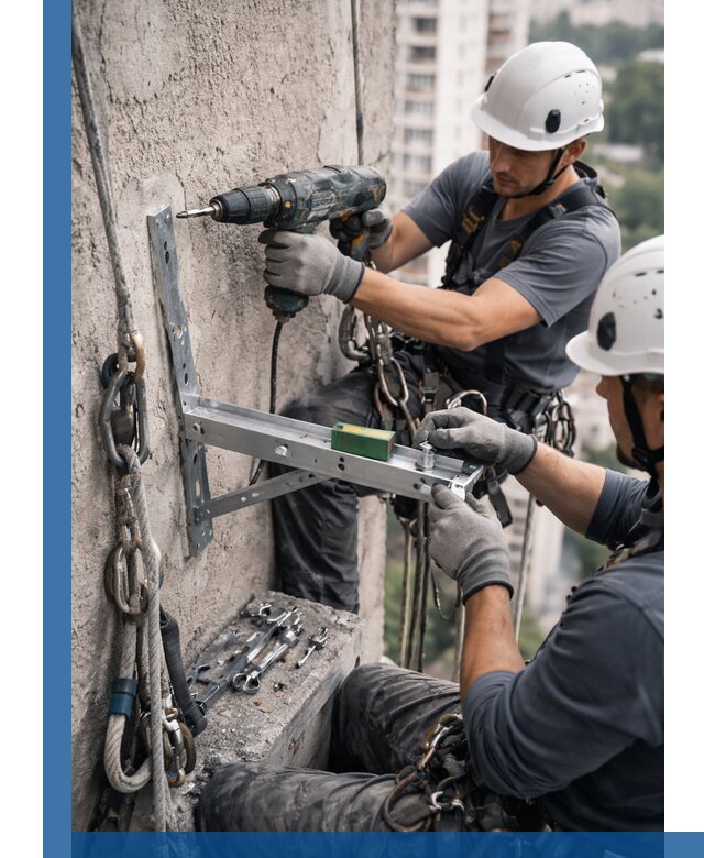 Установка кронштейнов кондиционера и крепежа в Ухте