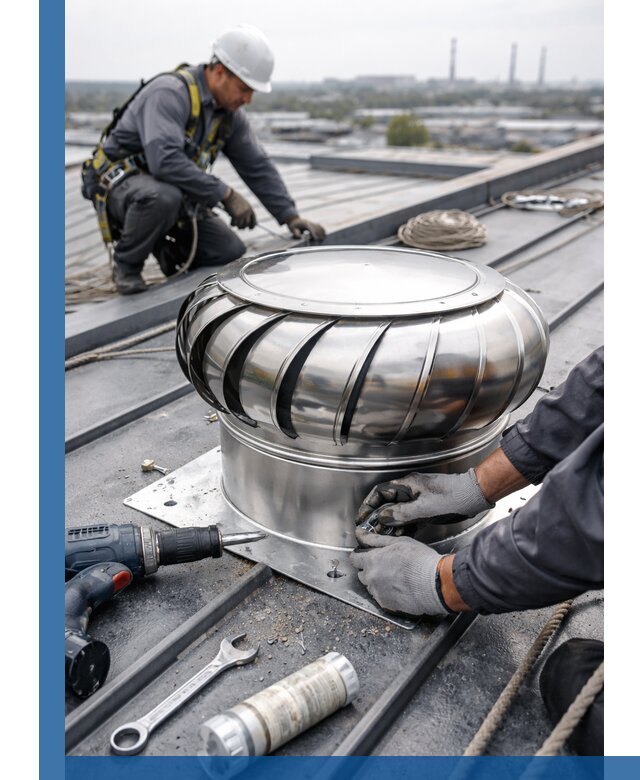 Установка дефлекторов на кровле в Ухте профессионально